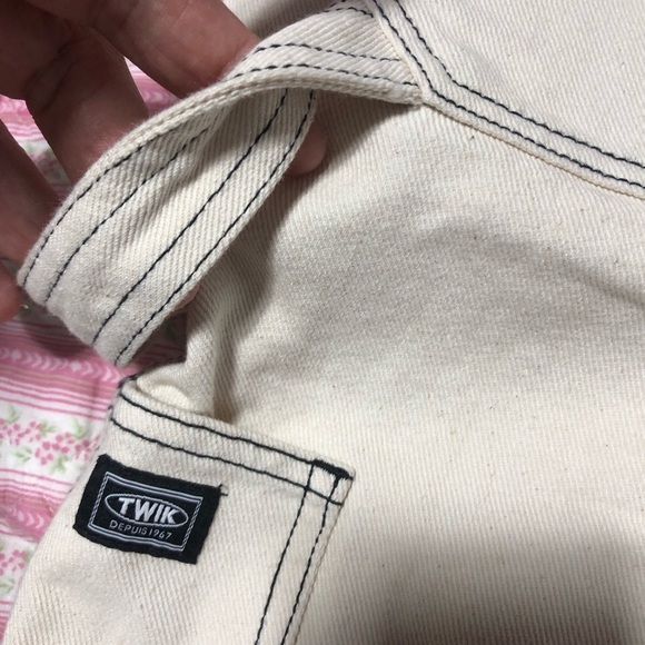 Twik Cream Denim with Black Accent cargo pants-size 27- new- for work or play - Picture 14 of 16